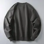 Suéter masculino de cor sólida com gola redonda solta e mangas compridas, perfeito para um visual casual e confortável em diversas ocasiões. — foto 6
