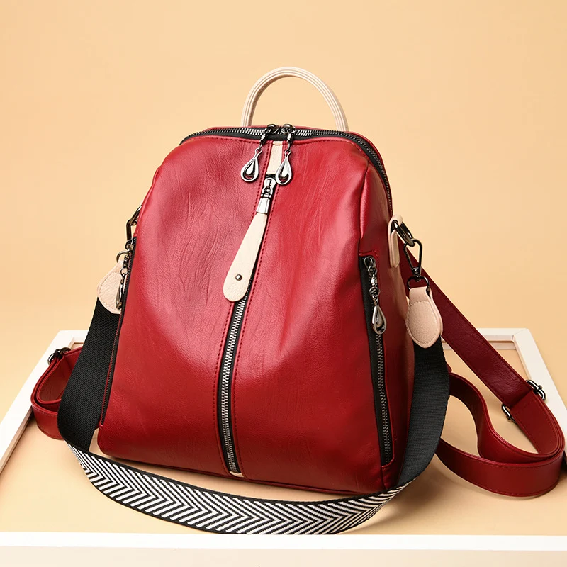 Novas mochilas femininas de couro macio Design moderno e fashion Conforto e elegância para o seu dia a dia Perfeitas para mulheres que buscam estilo e praticidade — foto 3