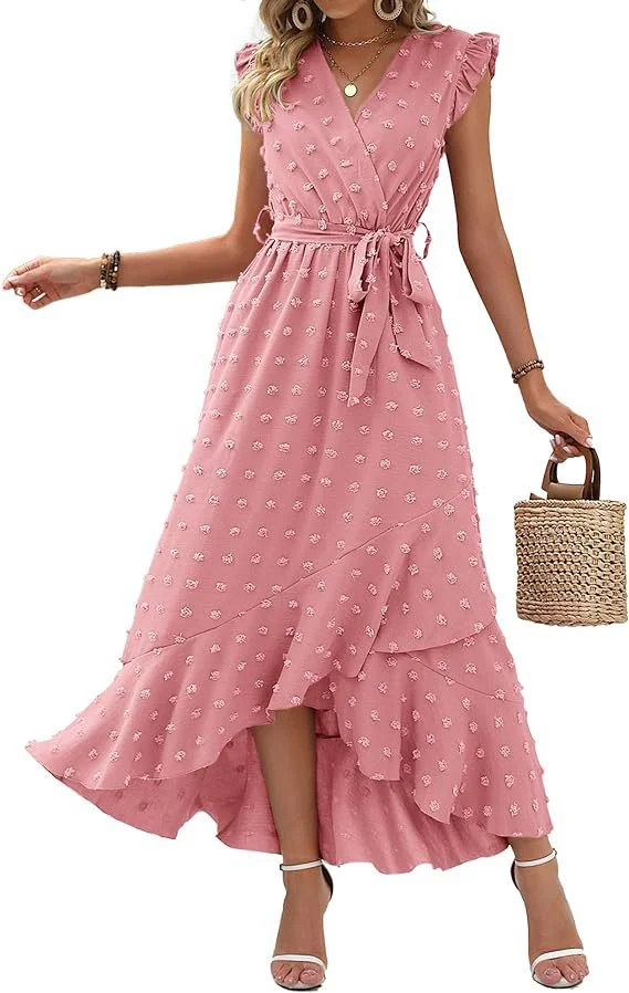 Title 14, Dress Ruffle Sleeve S Wave Bohemia Elegant Maxi...