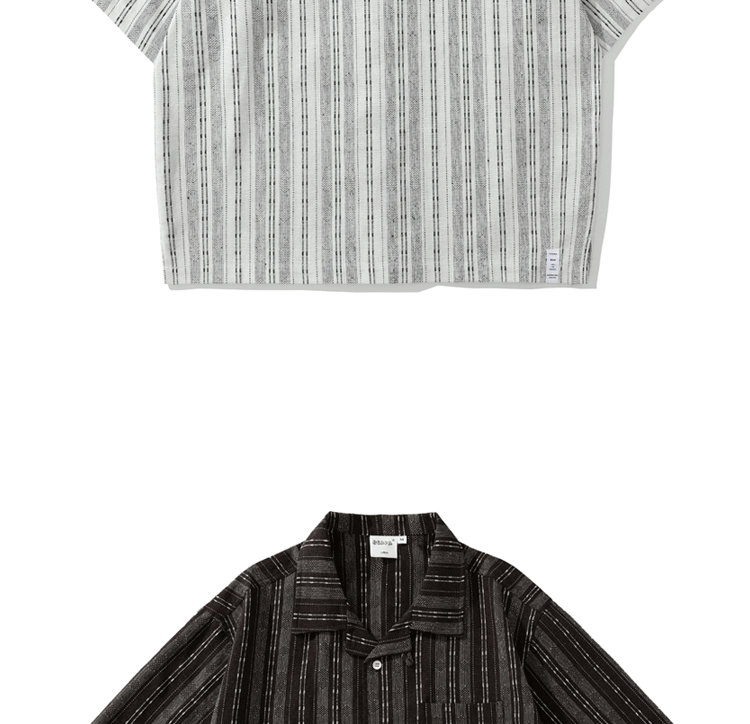 Title 6, Japanese-style Retro Linen Striped Overalls Sho...