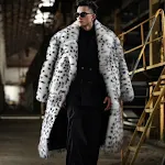 Men's Faux Fox Fur Long Coat, Warm Winter Overcoat for Men, Stylish and Comfortable Outerwear for Cold Weather — photo 3