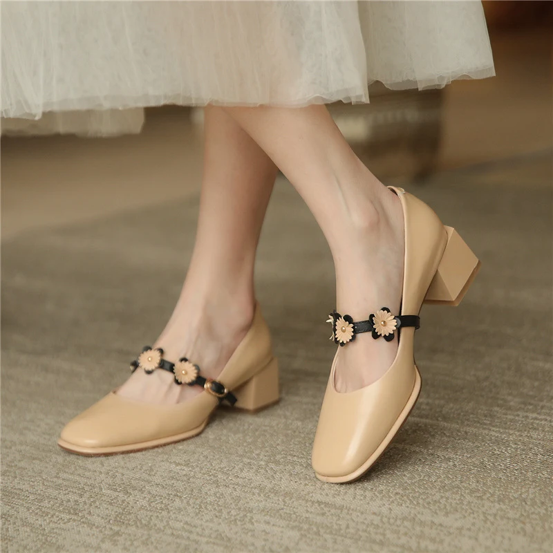 Frühling Französisch Retro Quadratische Zehen High Heels für Damen, stilvoll und bequem, ideal für einen eleganten, modischen Look. — foto 8