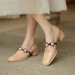 Frühling Französisch Retro Quadratische Zehen High Heels für Damen, stilvoll und bequem, ideal für einen eleganten, modischen Look. — foto 8