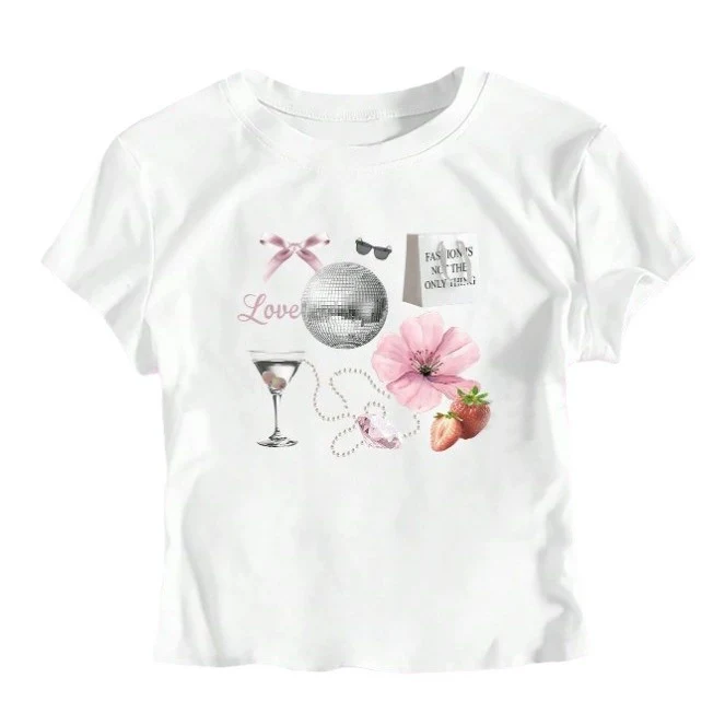 Women's Hot Girl Summer Slim Fit All-match Short Sleeve T-shirt — photo 3