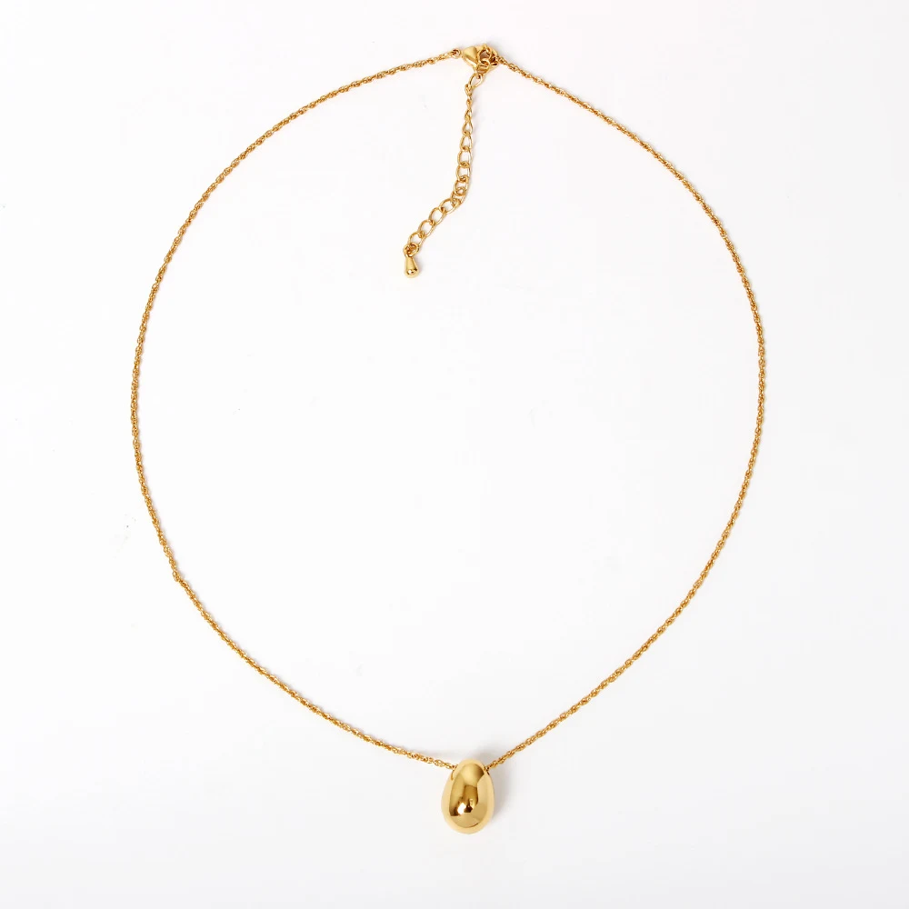 Colar de Personalidade Simples, Pingente Metálico em Gota, Tendência e Graça, Corrente de Clavícula com Banho de Cobre — foto 7