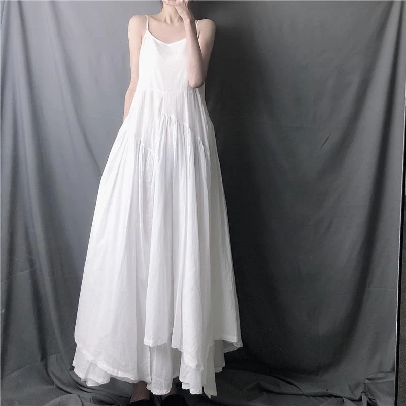 Title 24, Super Long Irregular Swing Suspender Skirt, off...