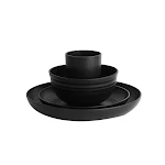 Black Wheat 16-Piece Dining Set. Includes bowls, plates, and cups for elegant dining. Serve your meals with style and en — photo 3