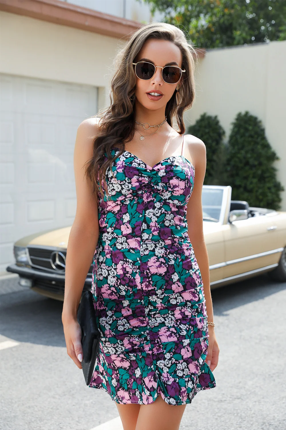 Title 14, Summer Printed Pleated Nightclub Dress