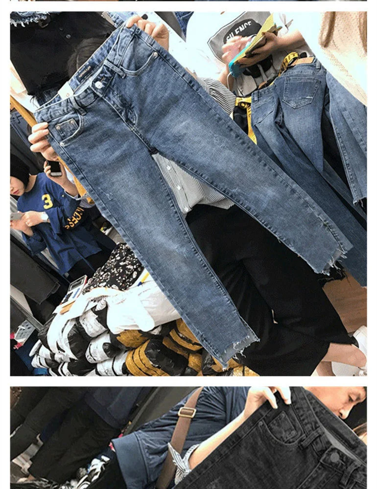 Title 7, Jeans coreanos de talla grande para mujer, tiro...