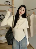 Tassel Bottoming Manto Casaco Exterior Terno Jovem Slim-fit Blusa Suéter Emagrecedora — foto 3