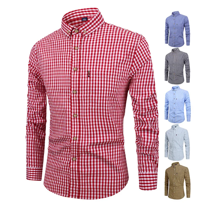 Title 4, Camisa masculina respirável algodão manga longa...