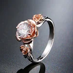 Anel fechado feminino elegante Carloch Wish com diamante rosa único e cores misturadas, para uso diário e presente, sucesso na Amazon. — foto 4