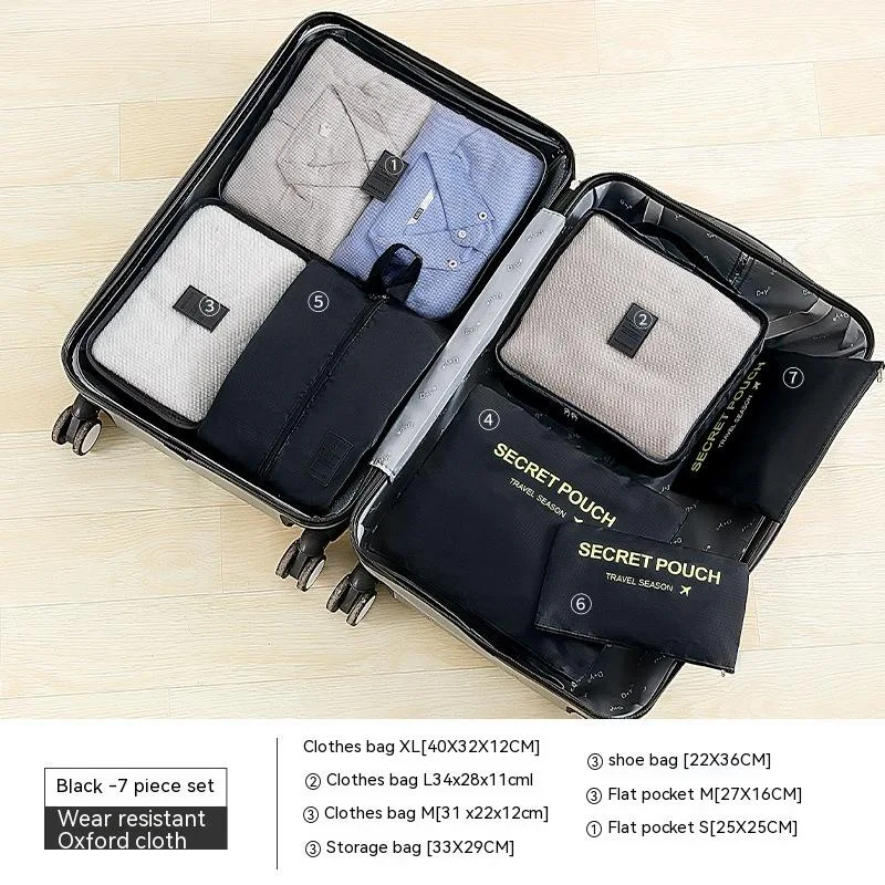 Conjunto de 7 bolsas de armazenamento impermeáveis, tecido Oxford, perfeito para roupas, viagens, organização doméstica, mantém tudo seco e protegido. — foto 5