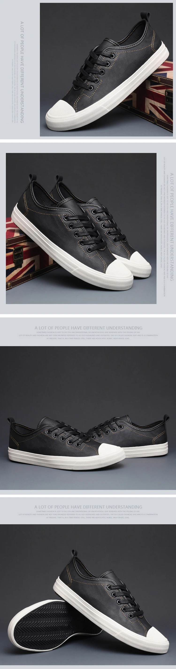Title 7, Męskie Buty Casual Skórzane Spring Tide Płaskie...