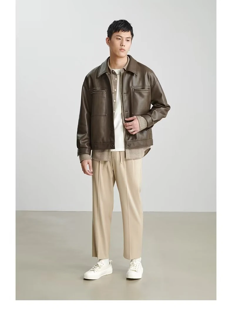 Casaco de Couro PU Masculino Top — foto 5