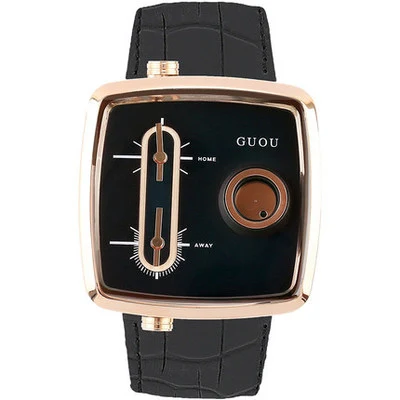 Relógio masculino de movimento duplo, quadrado, com cinto, moderno e estiloso. Relógio de quartzo com cinto para homens, perfeito para um visual elegante e moderno. — foto 2