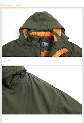Title 6, Winter Plus Velvet Thick Loose Mens Multi-Pock...