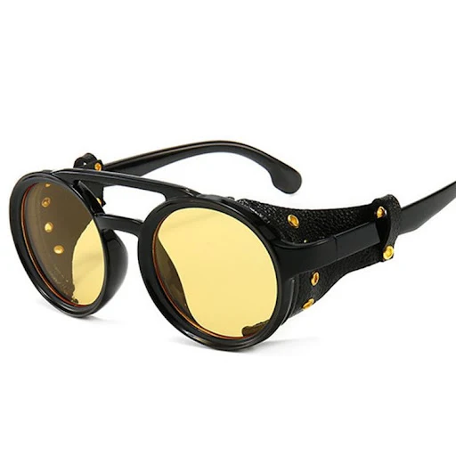 Title 7, Occhiali da sole retrò tondi punk steampunk con...