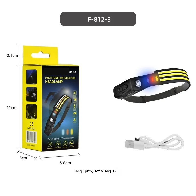 Title 3, Siliconen Sensor Hoofdlamp Type-C Oplaadbaar vo...