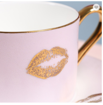Title 6, Lip Print Bone China Gradient Color Ceramic Mug...