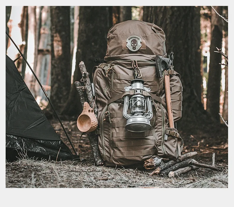 Mochila Camuflada Externa Masculina e Feminina Impermeável, Perfeita para Trilhas, Camping e Aventura. Grande Capacidade e Conforto. — foto 25