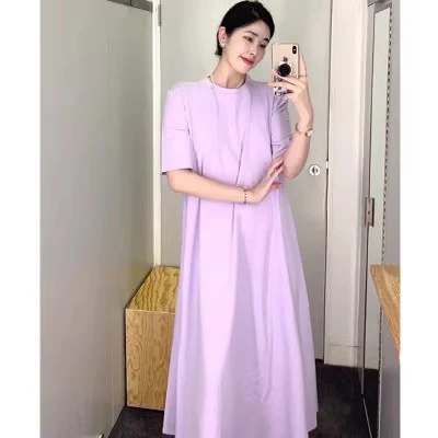 Women's Round Neck T-shirt Knitted Dress, comfortable and easy to wear, perfect for casual and everyday wear, a versatil — photo 3