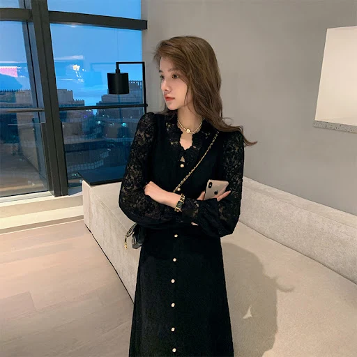 Title 9, Vestido francês suave para mulheres com renda p...