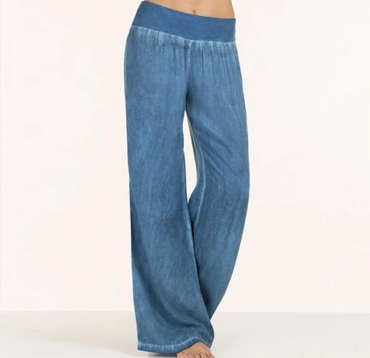 Calças jeans femininas plus size casuais perna larga Conforto e estilo em uma só peça. Perfeitas para um visual despojado e moderno, ideais para o dia a dia. — foto 5