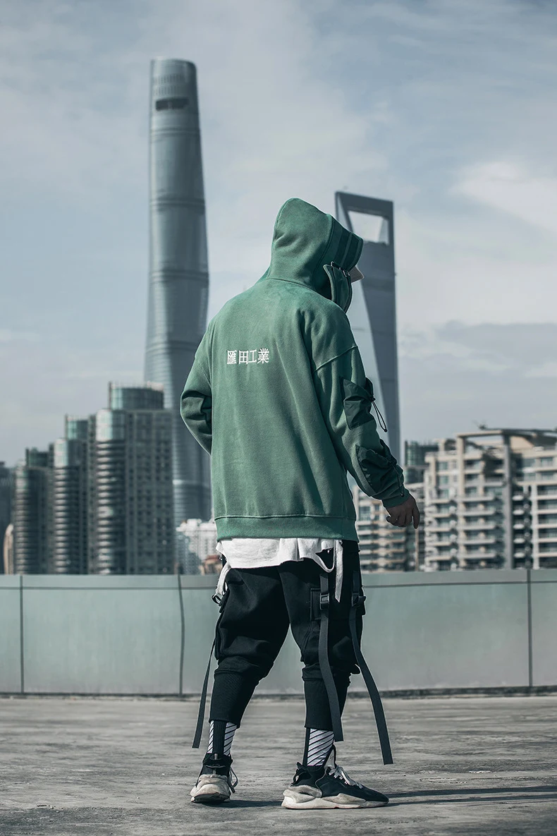 Japanese hoodie men's dark functional wind jacket offering wind protection, breathable comfort and modern style, perfect — photo 7