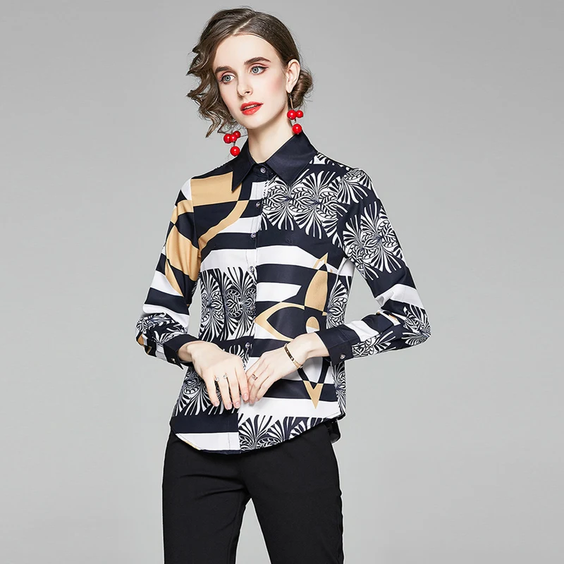 Title 3, Womens Printed Slim Long-sleeved Versatile Lap...