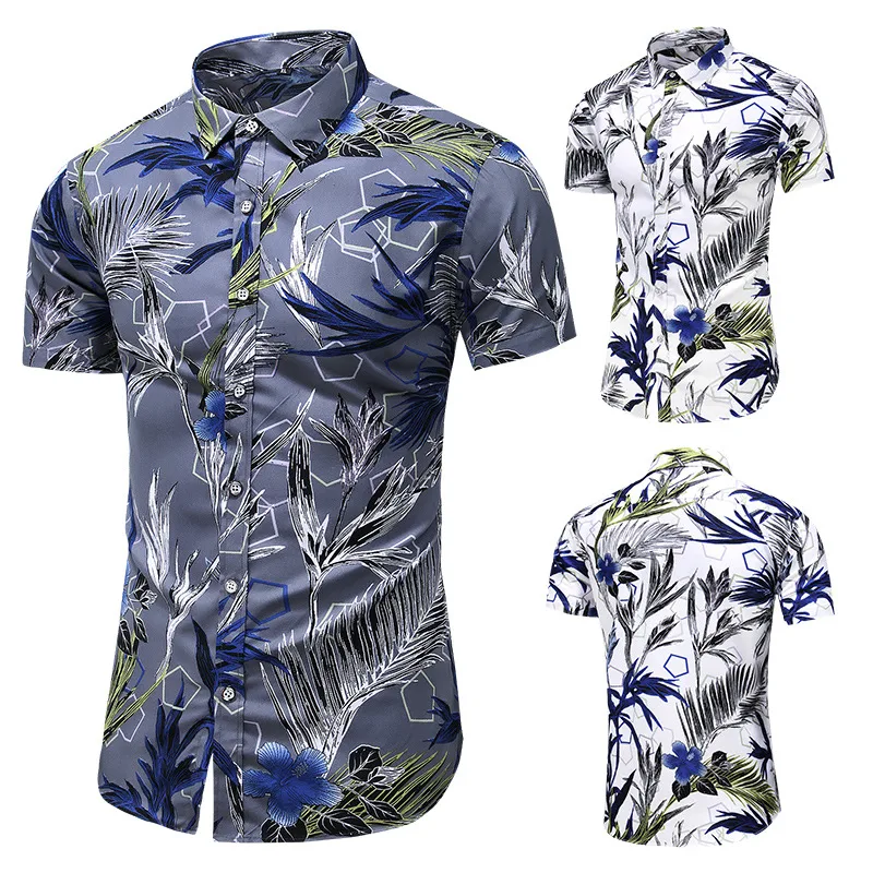 Heren korte mouwen overhemd Koreaanse mode slim casual. Ideaal voor een moderne en comfortabele look, perfect voor dagelijks gebruik. — foto 35