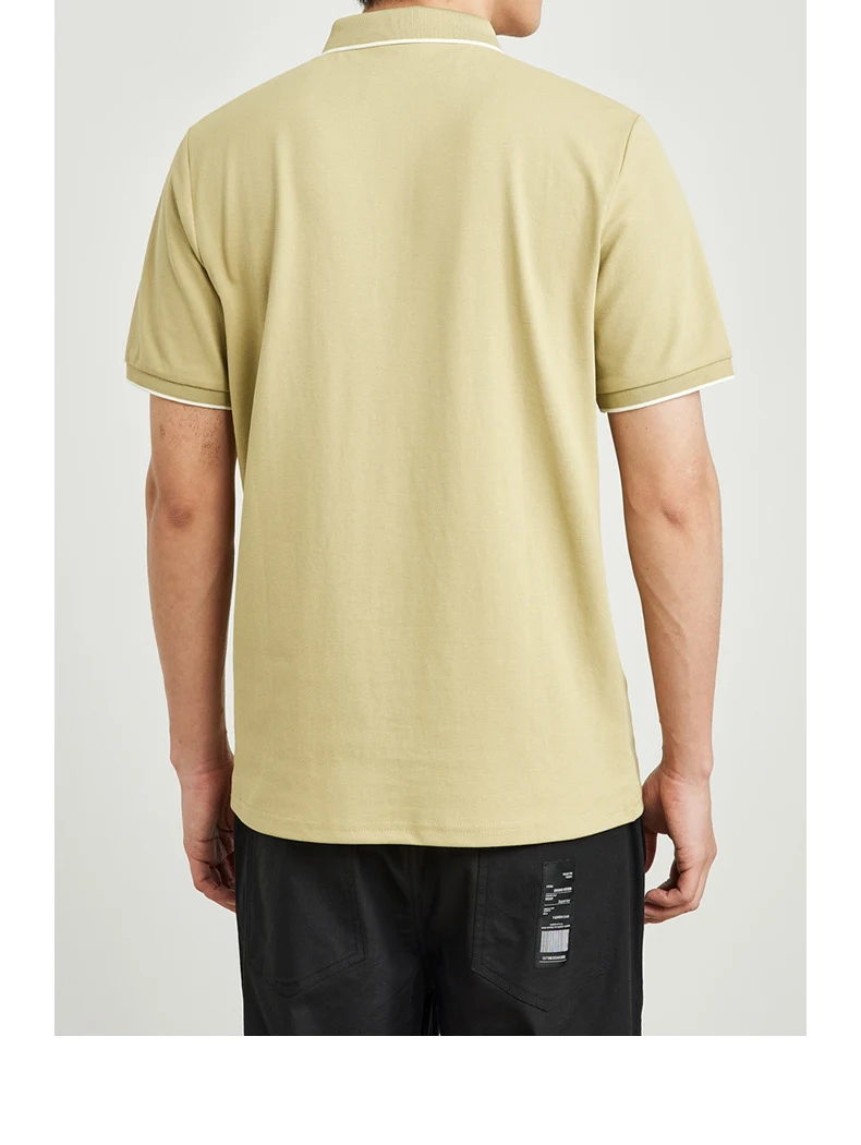 Title 16, Simple short-sleeved polo shirt with striped de...