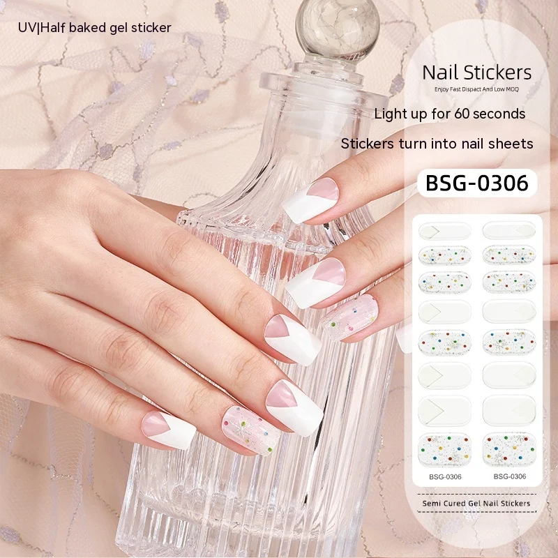 Adesivos de unhas de gel semi curados de Natal, arte de unhas festiva. Aplicação fácil, longa duração e design natalino para unhas perfeitas. — foto 10
