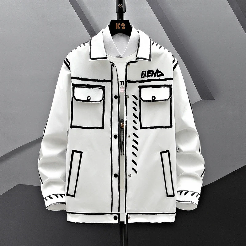 Jaqueta casual masculina de outono casaco curto, ideal para uso diário. Confortável, leve e com estilo. Perfeita para o clima ameno. — foto 5