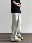 Jeans rectos desgastados teñidos con barro amarillo retro, un estilo vintage con comodidad moderna y un look único para tu armario. — foto 5