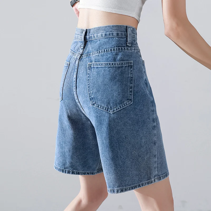 Five Points denim shorts voor dames, zomer dun. Lichtgewicht en ademend, ideaal voor warme dagen. Comfort en stijl voor de zomer. — foto 3