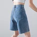 Five Points denim shorts voor dames, zomer dun. Lichtgewicht en ademend, ideaal voor warme dagen. Comfort en stijl voor de zomer. — foto 3