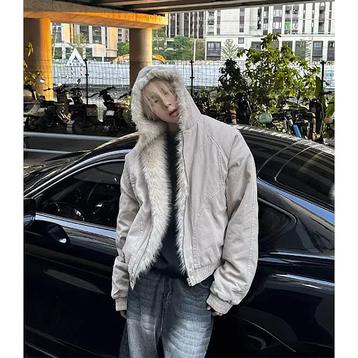 Title 9, Winter Hooded Short Fur Collar Coat for Women. ...
