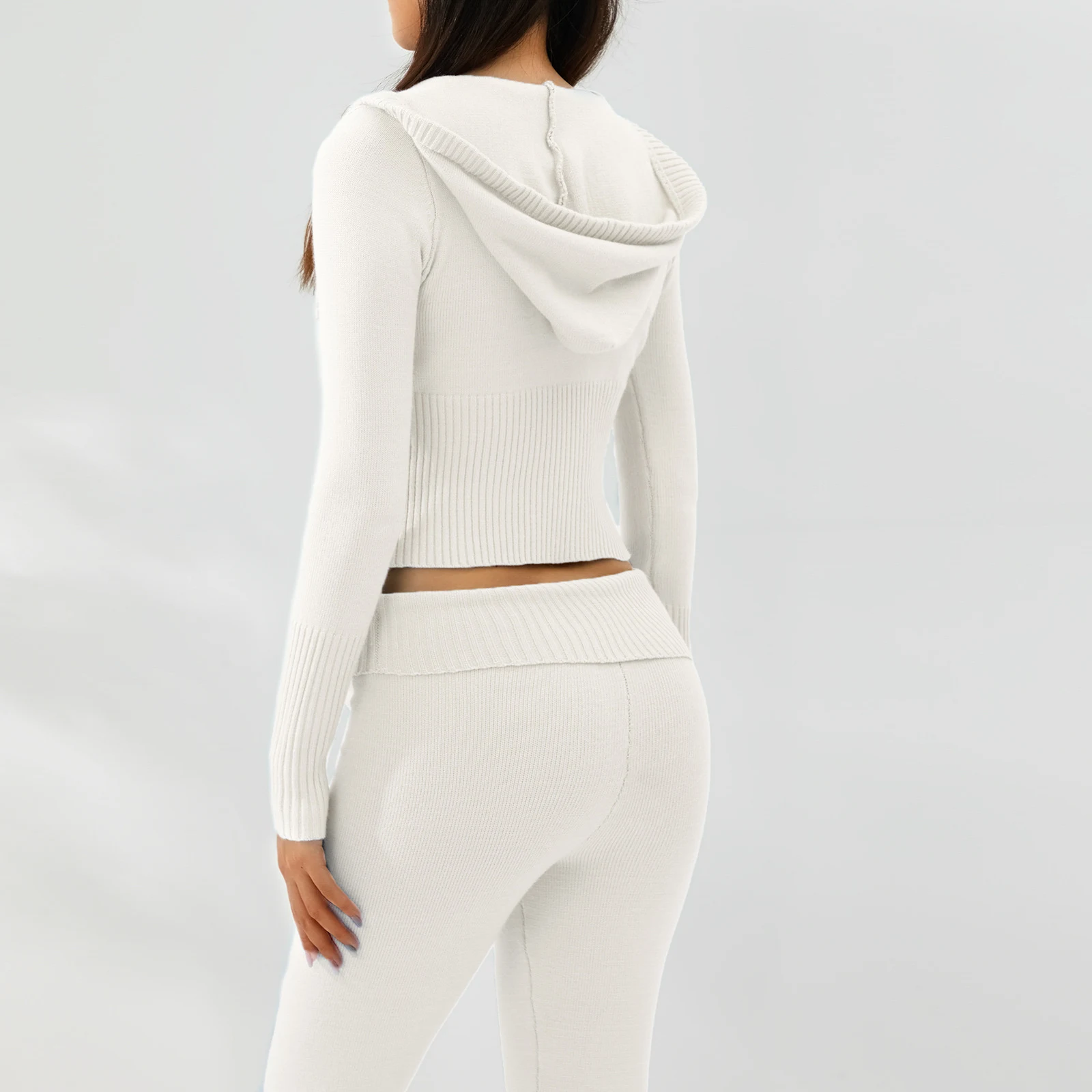 Title 18, Completo donna 2 pezzi in maglia con cappuccio,...