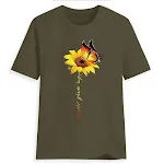 Vlinder en zonnebloem T-shirt met korte mouwen, ideaal voor de zomer, lichtgewicht en comfortabel, perfect voor een bloemenlook. — foto 8