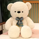 Boneca de pelúcia fofa Urso Teddy com gravata borboleta, macia e adorável. Perfeita para abraçar, brincar e decorar. Ótima opção de presente. — foto 8