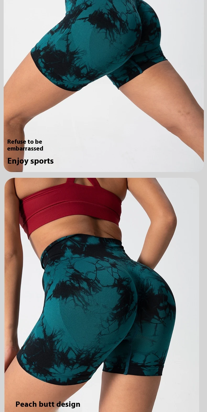 Yoga-, fitness- en hardloopshorts voor dames. Ademend, sneldrogend en comfortabel. Perfect voor trainingen en sportactiviteiten. — foto 20