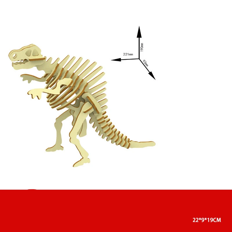 Title 12, Novo Quebra-cabeça de Dinossauro de Madeira Fei...