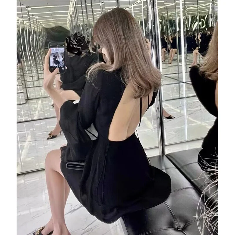 Black Pure Lust Dress Long Sleeves Effortless Elegance and Comfort. Ideal for special occasions, evening events and soph — photo 5