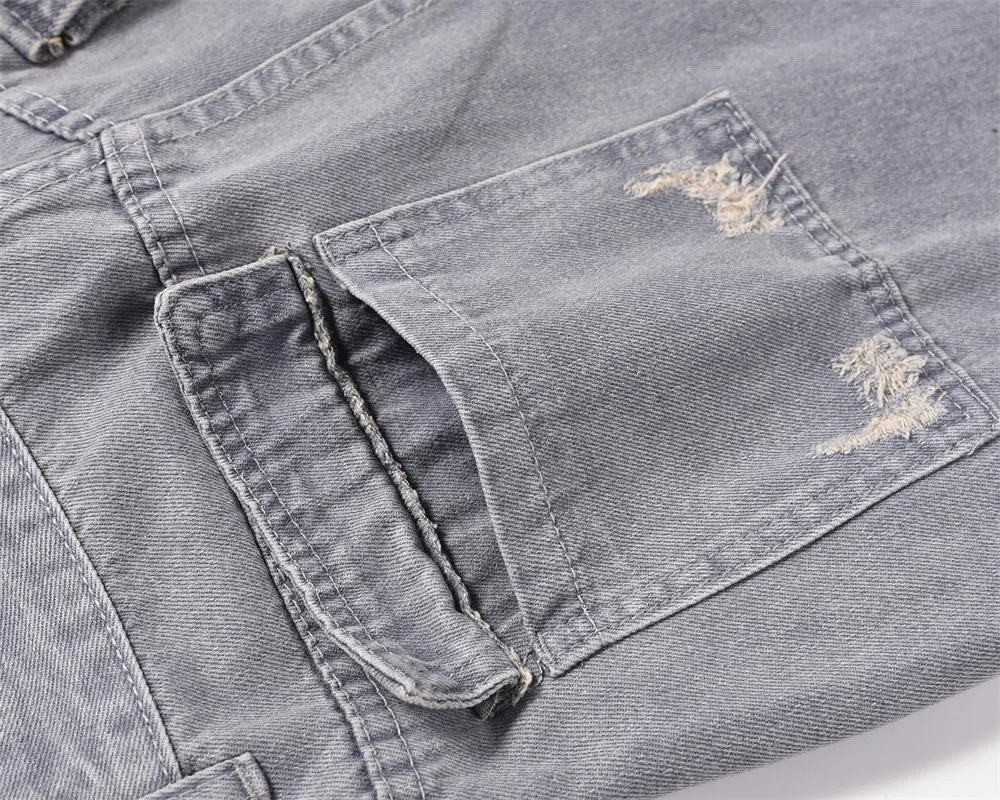 High Street Retro Denimhose, gewaschen und abgenutzt, mit Rissen, gerader Schnitt, für lässige Freizeitlooks, bequem. — foto 7