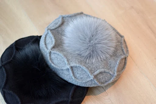 Title 1, Fox Fur Ball baret wol retro gemakkelijk bijpas...