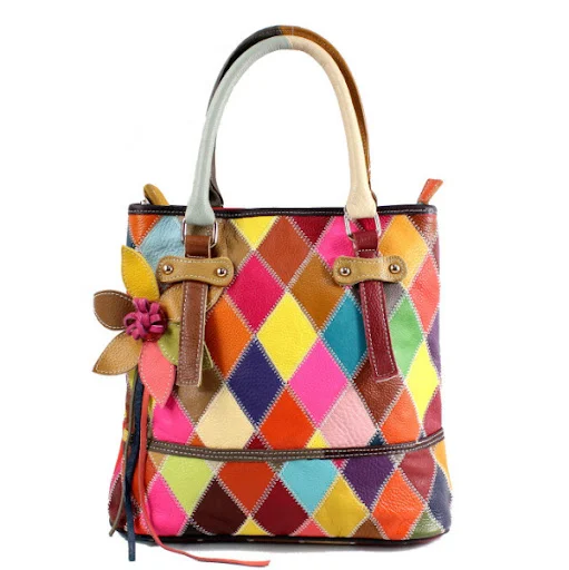 Title 2, Vertical Square Color Rhombus Chain Bag