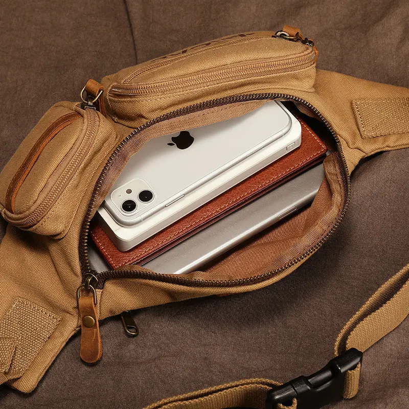 Bolsa de peito de lona com uma alça para atividades ao ar livre Confortável e resistente Perfeita para aventuras, viagens e uso diário Design moderno e prático — foto 3