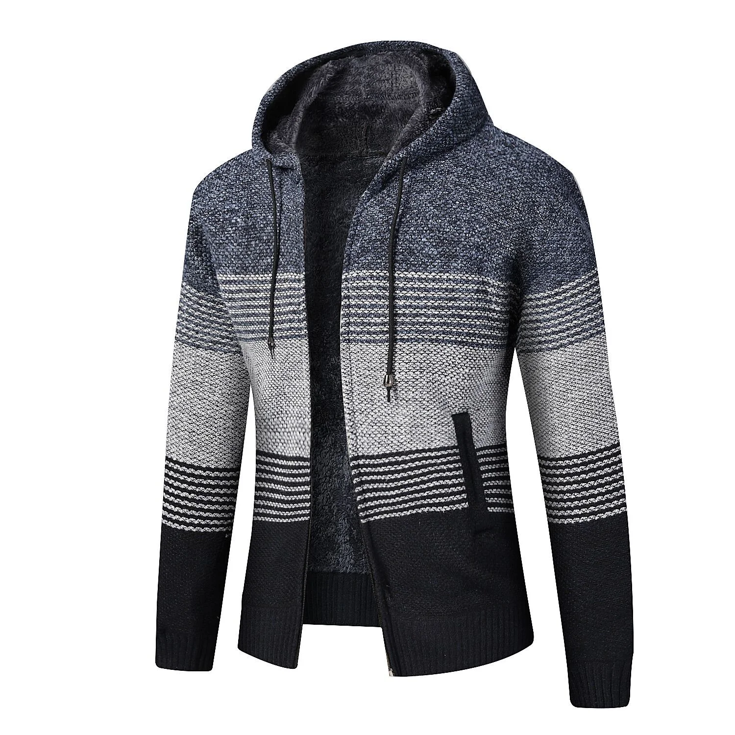 Men's Autumn Winter Hooded Sweater Cardigan, a warm and comfortable hooded sweater ideal for cold weather, stylish and p — photo 5
