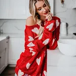 Women's Plus Size Knitwear Sweater with Hearts – Cozy and stylish. Warm, comfortable and perfect for a flattering, roman — photo 6